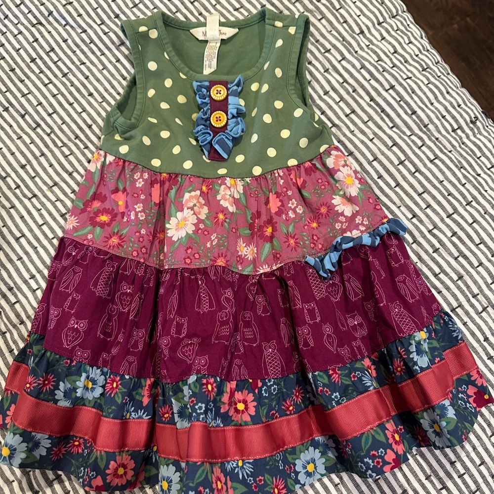 Matilda Jane Green and Purple Floral Kids Dress